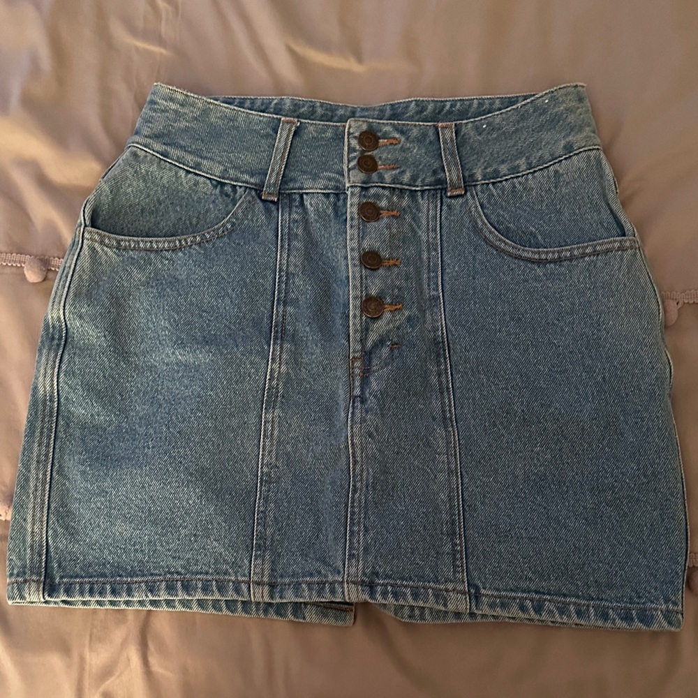 Vintage Denim Button-Up Jordache Skirt